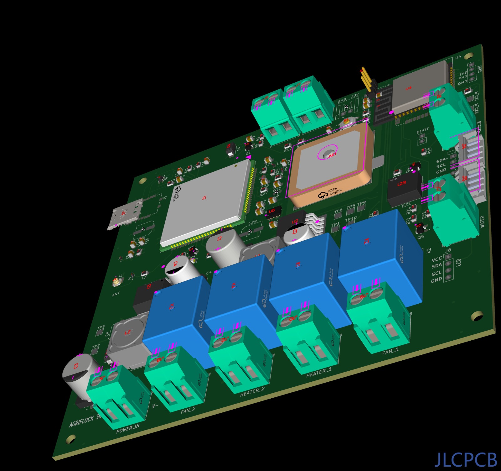 AgriFlock360 PCB 3D Render