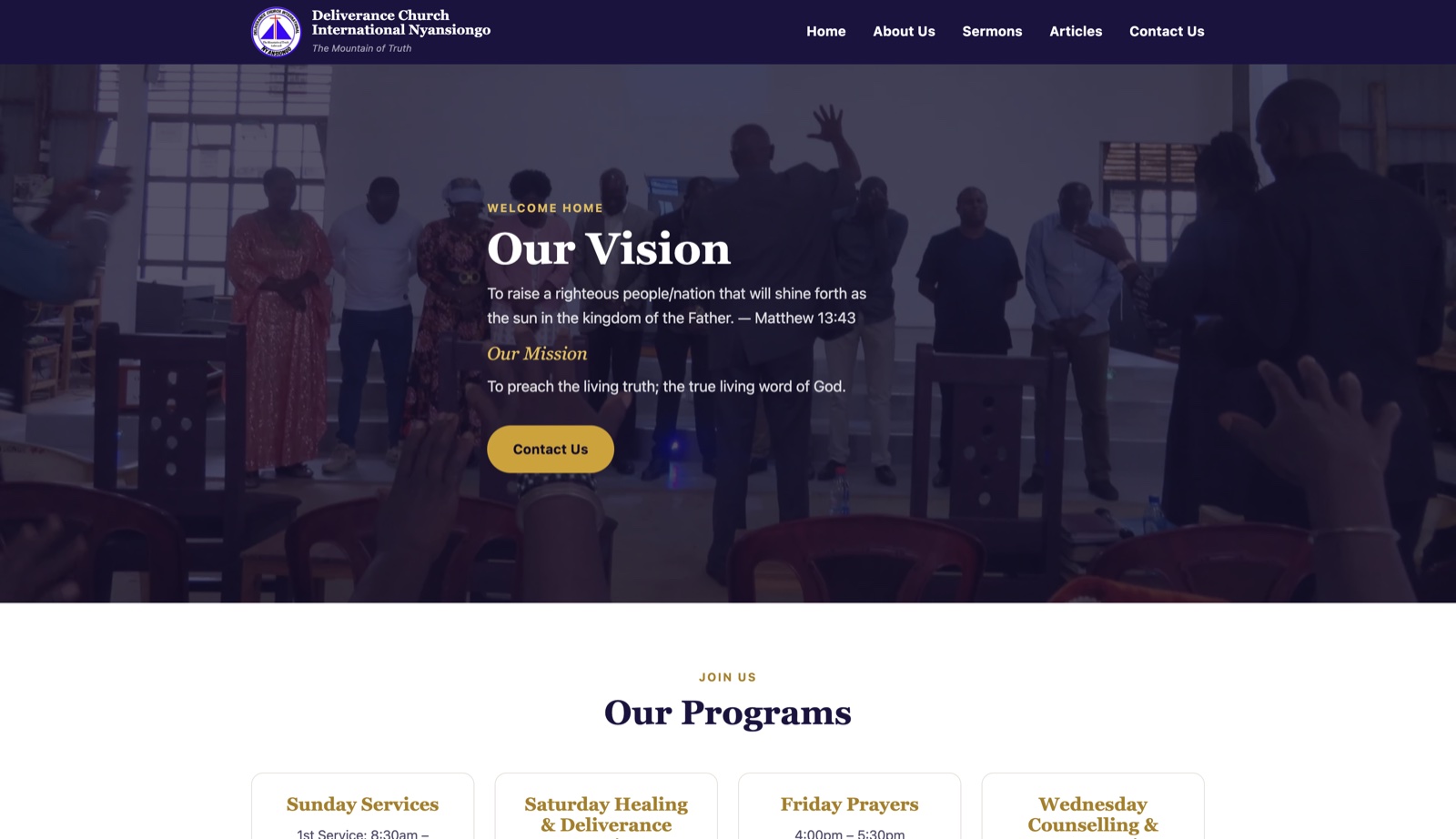 Deliverance Church International Website
